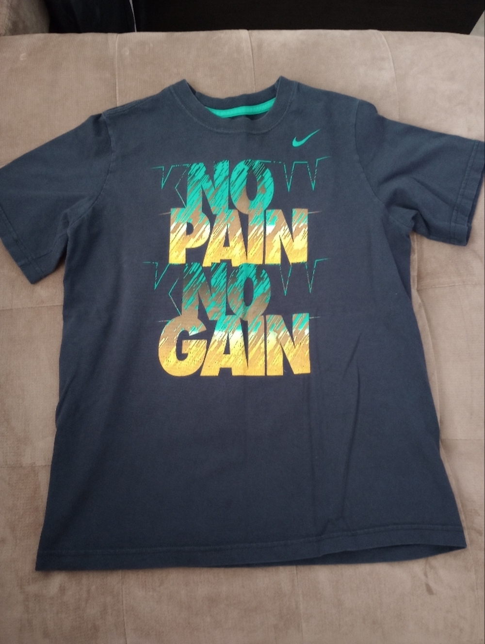 Kids Size - Black Nike Shirt W/Green And Orange Graphic